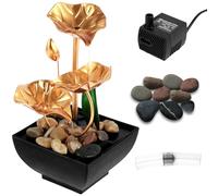 QINGLANG Indoor Water Fountain Tabletop Waterfall Decor USB Powered Relaxation Meditation Creative Desktop Waterfall Fountain Indoor Water Feature Reservoir for Home Bedroom Office Table Decoration
