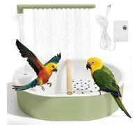 QINGLANG Parrot Bathtub Bird Shower Bath Automatic Budgie Bath with Adjustable Water Flow Pet Water Cycle BathTub Cage Bird Shower Fountain for Lovebird Cockatiel Finches Cockatoo Conure