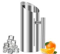 QINGLANG Stainless Steel Water Pitcher Jug 1l Copper Water with Handle & Ice Guard Cold Drinking Pitcher Rustproof Pitcher Container for Milk Juice Iced Tea at Home or Hotel(1L)