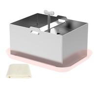 QINGLANG Tofu Press Kit Food Grade Stainless Steel Cheese Press Pressure Adjustable Paneer Maker with Drip Tray Detachable Tofu Maker Press Mold Dishwasher Safe for Homemade Firm Tofu Cheese 16x12x9cm