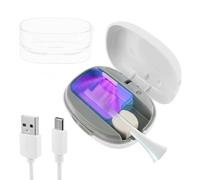QINGLANG UV Toothbrush Sanitizer Toothbrush Head Cover USB Rechargeable Travel Toothbrush Case with Transparent Stand Portable Toothbrush Cover Case for Home Traveling Business Trip(White)