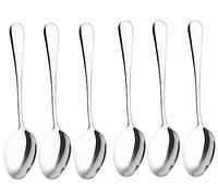 Qinglele Stainless Steel 304 Spoons, Soup Spoons, Dinner Spoons, Tablespoons, Table Spoons, 17 cm (6.7 inches), Set of 6