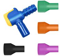 QINGLER Big Bite Valve Replacement Mouthpiece Hydration Bladder Nipple 4 Color with 1 Pack Shutoff Valve for Hydropack Mouthpiece and Backpack Water Reservoir