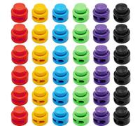 QingLHC 36PCS Colorful Cord Locks Heavy Duty Double Hole for Drawstring, Spring Toggle Stoppers, 36pcs dark color