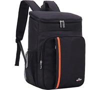 QINGLOU 25L Cool Bag Picnic Backpack, 30 Cans Large Capacity Insulated Backpack Cooler Lightweight Leak Proof Soft Cooler Bag for Men Women to Work, Picnics, Hiking, Camping, Beach (A.Black)