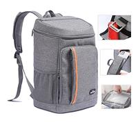 QINGLOU 28L Cool Bag Picnic Backpack, 30 Cans Large Capacity Insulated Backpack Cooler Lightweight Leak Proof Soft Cooler Bag for Men Women to Work, Picnics, Hiking, Camping, Beach (Grey)