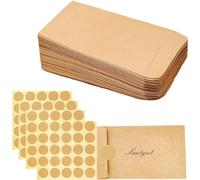 qingmeng 100Pcs Seed Envelopes, 6x10cm Small Brown Envelopes, Seed Packets Envelope Mini Wage Gift Envelope for Money Cash Dinner Seeds Saving Collecting Bags Coins Stamps
