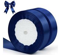 qingmeng 44m Satin Navy Blue Satin Ribbon, 20mm Wide Dark Blue Ribbon Fabric Thin for Cake Hair Crafting Gift Wrapping Balloons Bows Wedding Decorations Florist Flower Bouquets Car Decoration