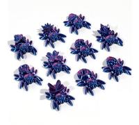 QINGMIAO 10Pcs 3D Printed Mini Spiders, Articulated Spider Toys, 3D Print Animals Fidget Toys Decor for Stress Relief, Desktop Pet Halloween Spiders Decorations (Blue Purple)