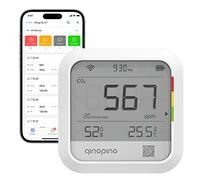 Qingping CO2 Monitor Thermometer Hygrometer, Remote Monitoring via Qingping IoT, Temperature and Humidity Monitor for Different Scenarios, Fast Alert Notification, Rechargeable Battrey