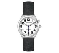 QINGQIAN Big English Talking Watch for Visually impaired Speaks Clear and Loud Time, Date and Alarm time Stretch Band is Best Gift for Senior or Blind People, Silver, Female, Japanese