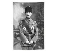 QINGRONG Mustafa Kemal Atatürk Poster Turkey Polyester Wall Art Prints Tapestry Gifts Photo Picture Painting Tapestries Room Decor Home Decorative 40"x60"
