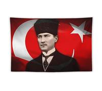 QINGRONG Mustafa Kemal Atatürk Reformer Poster Turkey Wall Art Tapestry Print Polyester Paint Artworks Modern Decor Bedroom Tapestries 40"x60"