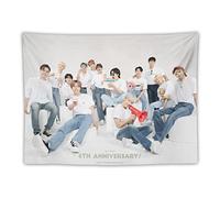 QINGRONG Seventeen Poster K-pop 6th Anniversary Artworks Polyester Tapestry Room Aesthetic Wall Art Prints Home Modern Decor Gifts 30"x40"