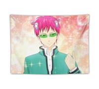 QINGRONG The Disastrous Life of Saiki K. Poster Anime Polyester Wall Art Tapestry Decorative Bedroom Modern Home Print Picture Artworks Tapestries 30"x40"