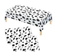 QINGRUIGO 6 Pack Cow Print Tablecloth, Disposable Plastic Farm Cow Table Cloth for Parties Animal Themed Parties, Baby Shower, Birthday Party Supplies and Outdoor Picnic Table Covers 108 x 54 Inch