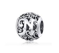 Qings Beads Charms for Bracelets Making N Letter Alphabet Beads (Letter N)