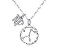 Qings Birth Sign Necklace- 925 Sterling Silver Constellation Virgo Astrological Necklace, Teenager Jewelry Horoscope Pendant Lightweight Baby Christening Shower Gift