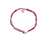 Qings Koi Red String Bracelet 925 Sterling Silver Lucky Red Carp Fish Sparkling Star 5-10 Inch Adjustable Rope Dainty Jewelry Gift for Women Girls