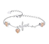 Qings November Citrine Birthstone Bracelets with 3 Cubic Zirconias Sterling Silver 925 Cross Faith Adjustable Chain Bracelet with Heart Charms Pendant Birthday Christmas Jewellery Gifts for Women