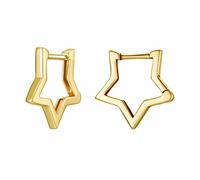 Qings Star Shaped Small Hoop Earrings 925 Sterling Silver Cute Minimalist Huggie Hoops Hypoallergenic Sleeper Earrings Jewelry Gifts for Women Teen Girls