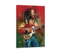 QINGSDEC Posters Applicable to Bob Marley Canvas Oil Painting Decorative Painting Art Poster Hanging Painting Home Living Room Bedroom Dining Wall 16x24inch(40x60cm) Frame-style