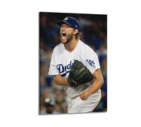 QINGSDEC Posters Applicable to Clayton Kershaw Canvas Oil Painting Decorative Painting Art Poster Hanging Painting Home Living Room Bedroom Dining Wall 12x18inch(30x45cm) Frame-style