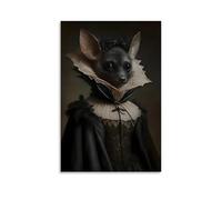 QINGSDEC Posters For Gothic Bat(1) Poster Wall Art Decorative Posters Room, Bathroom, Bedroom, Dormitory Wall Art Canvas Oil Painting Decorative Aesthetics Retro Style Wall Decor 16x24inch(40x60cm) Un