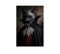 QINGSDEC Posters For Gothic Bat Poster Wall Art Decorative Posters Room, Bathroom, Bedroom, Dormitory Wall Art Canvas Oil Painting Decorative Aesthetics Retro Style Wall Decor 16x24inch(40x60cm) Unfra