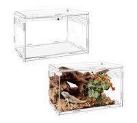QingWing Acrylic Snail Terrarium, 20 x 12 x 12 cm, Acrylic Terrarium, Transparent Small with Ventilation Holes Vivarium, for Spiders, Geckos, Turtles Insect Feed Container