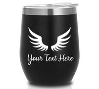 Qingxily Personalised Wine Tumbler Custom Wine Tumbler with Lid Customised Insulated Stainless Steel Wine Cups Engraved with Name 40 Icon Personalised Gifts for Mum Mothers Day Women