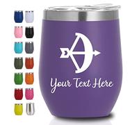 Qingxily Personalised Wine Tumbler Custom Wine Tumbler with Lid Customised Insulated Stainless Steel Wine Cups Engraved with Name 40 Icon Personalised Gifts for Mum Mothers Day Women
