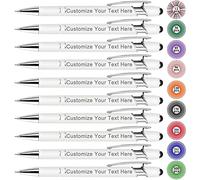 Qingxily Up to 300 Pcs Personalised Pens Bulk Custom Metal Pen with Name Free Engraved Customised Ballpoint Pens Set with Stylus for Women Men Business Office Graduation Christmas Gifts-12 Pieces