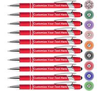Qingxily Up to 300 Pcs Personalised Pens Bulk Custom Metal Pen with Name Free Engraved Customised Ballpoint Pens Set with Stylus for Women Men Business Office Graduation Christmas Gifts-12 Pieces