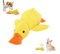 QingxingFa Calming Duck Dog Toy, Quack-Quack Duck Dog Toy, Durable The Mellow Dog Calming Duck Dog Squeak Toys, Yellow Duck Dog Toy for Indoor Large and Small Dog (1pcs)