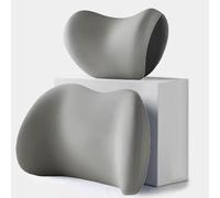 QingxingFa Car Headrest & Lumbar Support Cushion,Car Lumbar Support Pillow Neck Pillow Kit,Ergonomic Car Seat Headrest & Lumbar Cushion with Adjustable Strap for Neck Back Pain Relief (Gray)