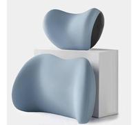 QingxingFa Car Headrest & Lumbar Support Cushion,Car Lumbar Support Pillow Neck Pillow Kit,Ergonomic Car Seat Headrest & Lumbar Cushion with Adjustable Strap for Neck Back Pain Relief (Blue)