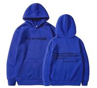 QingxingFa Dear Person Behind Me Sweatshirt Hoodie, You are Enough Hoodie, Loose Graphic Sweatshirts, The Hope Hoodie (Blue + black logo,5XL)