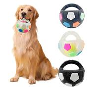 QingxingFa Rubber with Handle Dog Toy,Interactive Ball for Dogs Playing with Handle,The Dog Calming Ball with Handle,Toss and Fetch Play Interactive for Medium Large Breeds (3pcs)