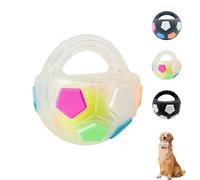 QingxingFa Rubber with Handle Dog Toy,Interactive Ball for Dogs Playing with Handle,The Dog Calming Ball with Handle,Toss and Fetch Play Interactive for Medium Large Breeds (white)