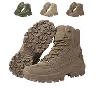 QingxingFa Tactical Boots,Men's Waterproof Side Zipper Outdoor Combat Boots,Comfortable Men's Hiking Boots for Outdoor Adventures (brown,45)