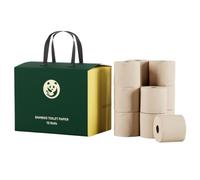 QingYa Bamboo Toilet Paper | 3-Ply, Septic-Safe & Plastic-Free | Eco-Friendly, Unbleached, Hypoallergenic | 220 Sheets/Roll, 12 Rolls