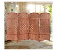 QINGYAN Short Room Divider, Wall Divider, 4/5/6 Panels Wood Screen, Folding Privacy Screen, Portable Room Partitions(120X40CM-4PCS)