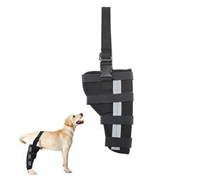 QingYi Dog Leg Braces for Back Leg,Dog Knee Support with Metal Strips and Reflective Seat Belts,Dog Elbow Brace Knee Immobilizer Support for Pet Left or Right Leg|Black (left leg, XXS)