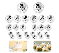 QINGYIWL 26 Pieces Disco Ball, Small Mirror Ball, Mini Disco Ball for Cake Decoration, Parties, Bars and Holiday Decorations (2/4/6/8 cm)