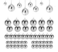 QINGYIWL 48 Pcs Mini Disco Balls, Mirror Ball Decorations Hanging, Small Disco Ball for Cake Decoration, Parties, Bars and Holiday Decorations (2/3/4/5 cm)