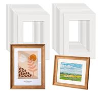QINGYIWL Pack of 20 Picture Mounts, A4 Photo Mount for A5 Print, Bright White Acid-free Picture Frame Mat for A4 Picture Image Display Artwork Paintings - To Enhance the Visual Effect