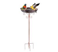 QINGYIWL Standing Bird Bath, 76 x 24 cm, Bird Bath for Outdoor Garden, Water Drinker for Birds for Flower Beds, Lawns, Antique Appearance (Iron)