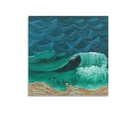 QINGYUAN David Hockney A Bigger Wave, 1989 Poster Artworks Canvas Aesthetic For Room Wall Art Modern Decor 20x20inch(50x50cm)