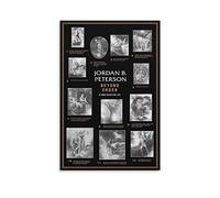 QINGYUAN Jordan Petersons 12 Rules For Life Motivational Inspirational Quotes Poster Artworks Canvas Aesthetic For Room Wall Art Modern Decor 12x18inch(30x45cm)